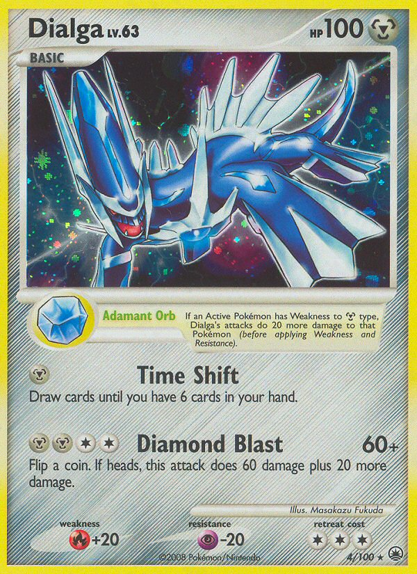 Dialga 4 Rare Holo card from Majestic Dawn
