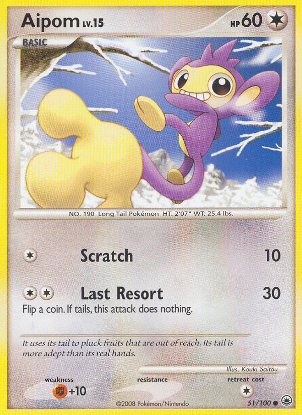 Aipom 51 Common card from Majestic Dawn