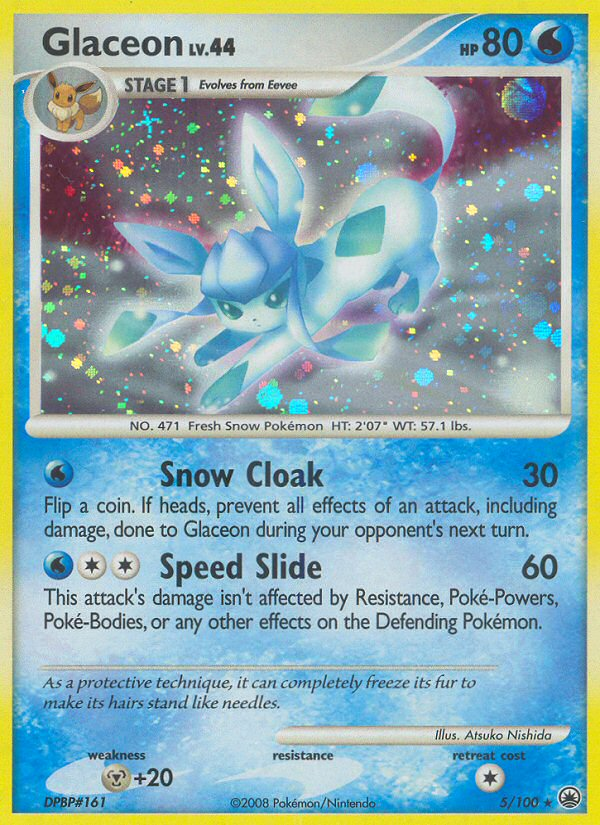 Glaceon 5 Rare Holo card from Majestic Dawn