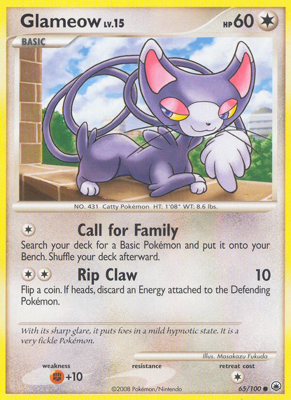 Glameow 65 Common card from Majestic Dawn