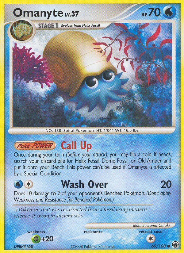 Omanyte 69 Common card from Majestic Dawn