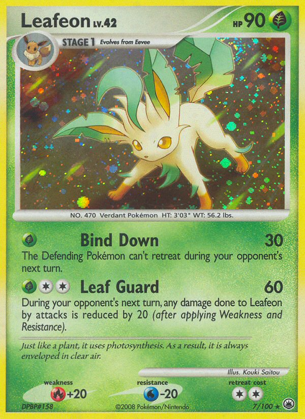 Leafeon 7 Rare Holo card from Majestic Dawn