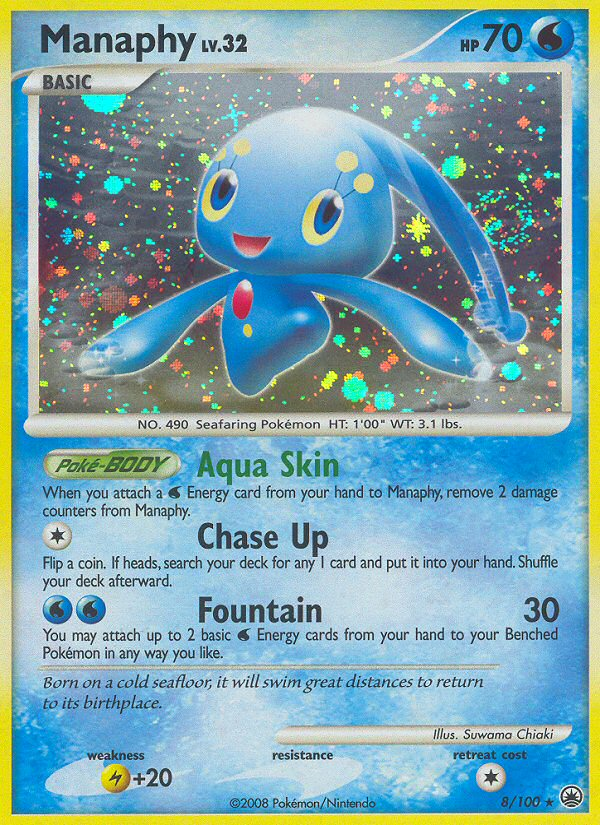 Manaphy 8/100 Rare Holo card from Majestic Dawn