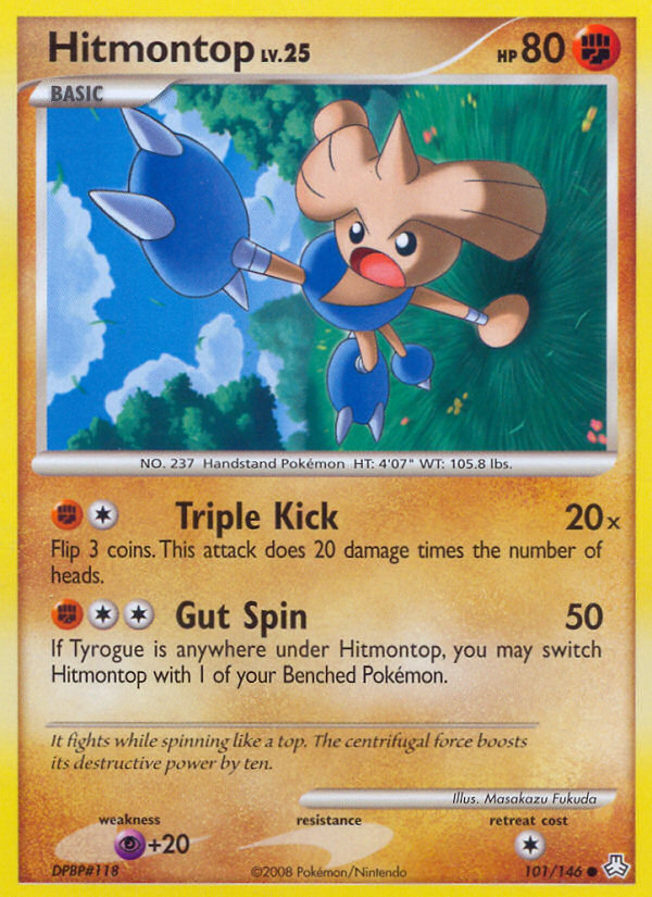 Hitmontop 101 Common card from Legends Awakened