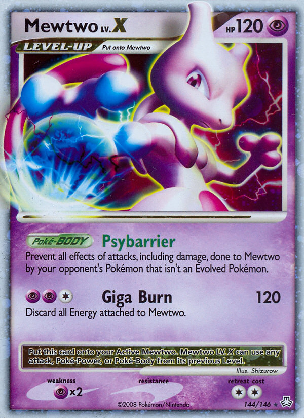 Mewtwo LV.X 144/146 Rare Holo LV.X card from Legends Awakened