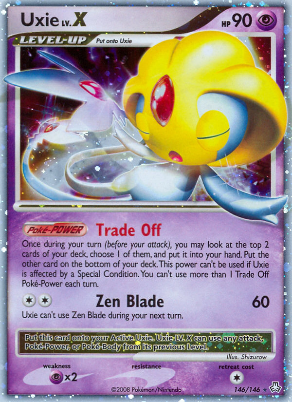 Uxie LV.X 146 Rare Holo LV.X card from Legends Awakened