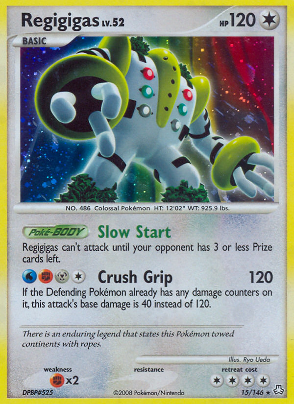Regigigas 15 Rare Holo card from Legends Awakened