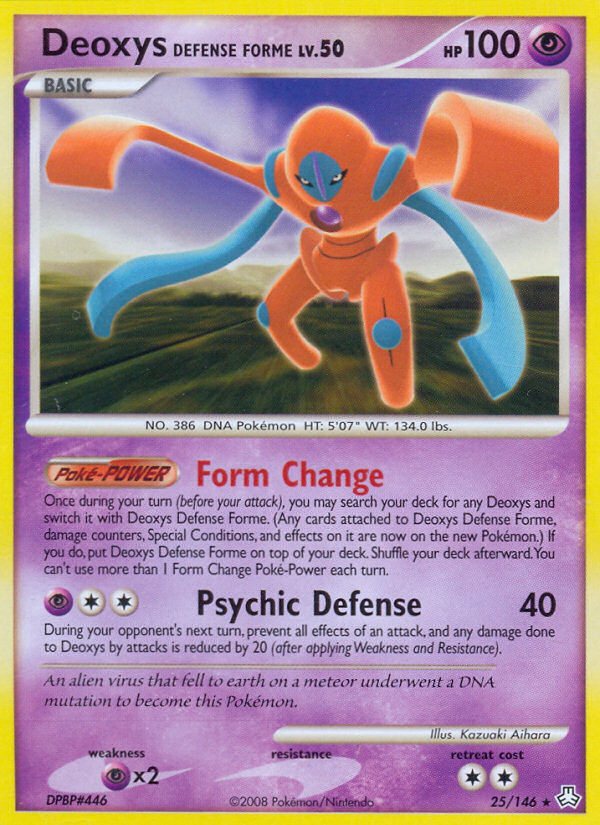 Deoxys Defense Forme 25/146 Rare card from Legends Awakened