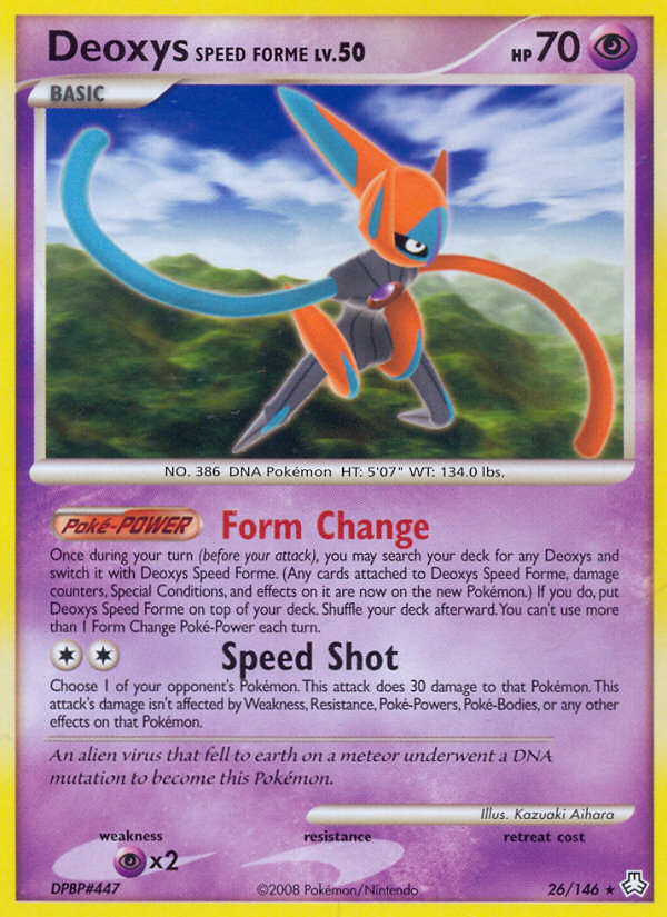 Deoxys Speed Forme 26 Rare card from Legends Awakened
