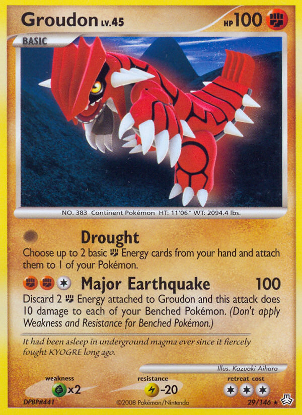 Groudon 29 Rare card from Legends Awakened