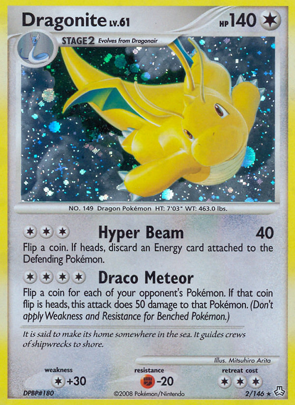 Dragonite 2 Rare Holo card from Legends Awakened