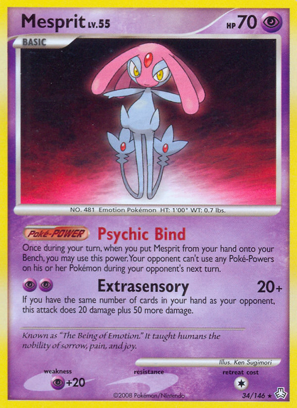 Mesprit 34 Rare card from Legends Awakened