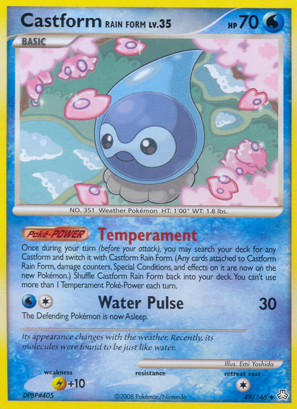 Castform Rain Form 49 Uncommon card from Legends Awakened