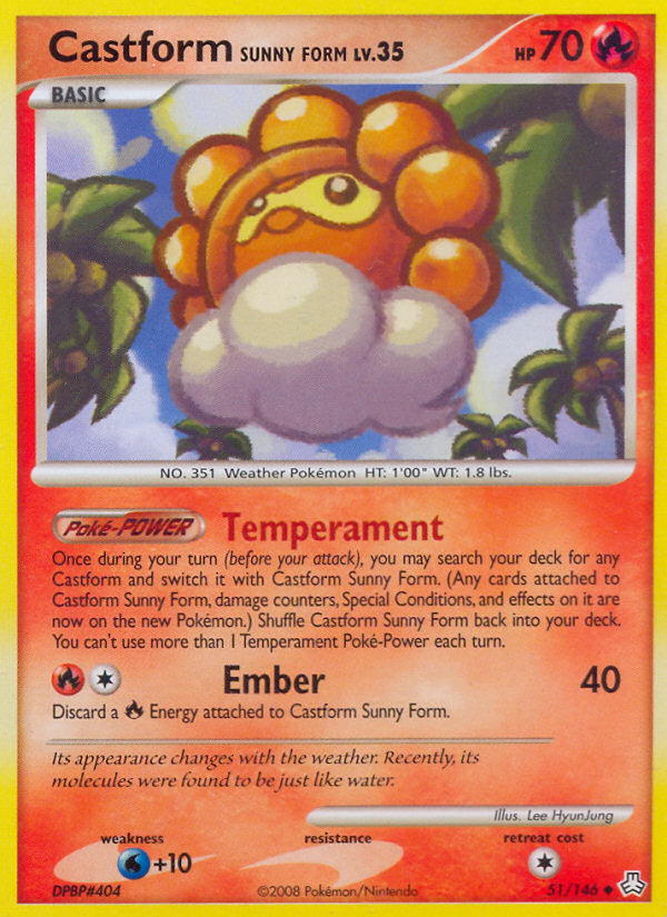 Castform Sunny Form 51 Uncommon card from Legends Awakened