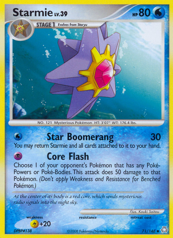 Starmie 71 Uncommon card from Legends Awakened