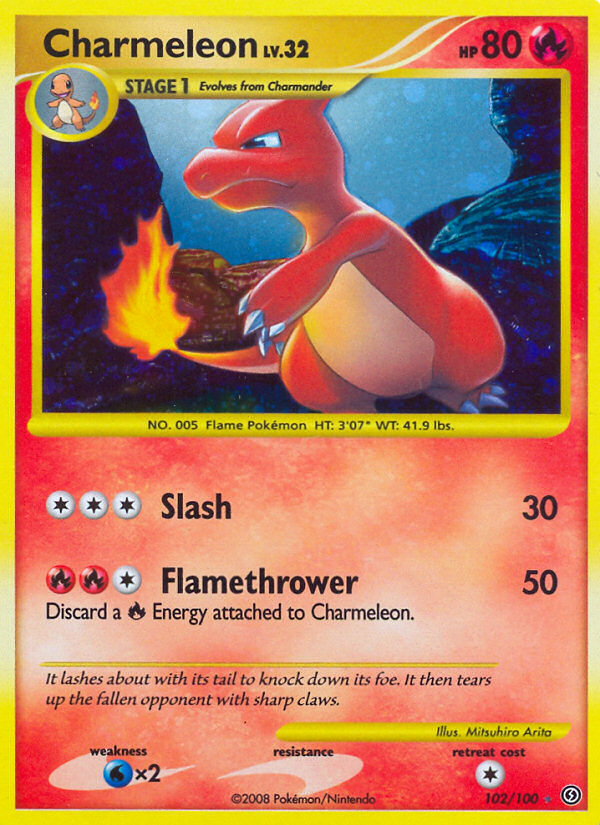 Charmeleon 102 Rare Secret card from Stormfront