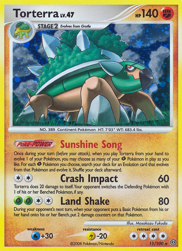 Torterra 11 Rare Holo card from Stormfront