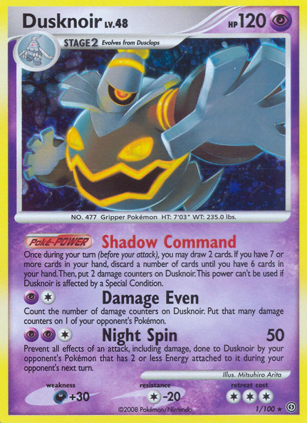 Dusknoir 1/100 Rare Holo card from Stormfront