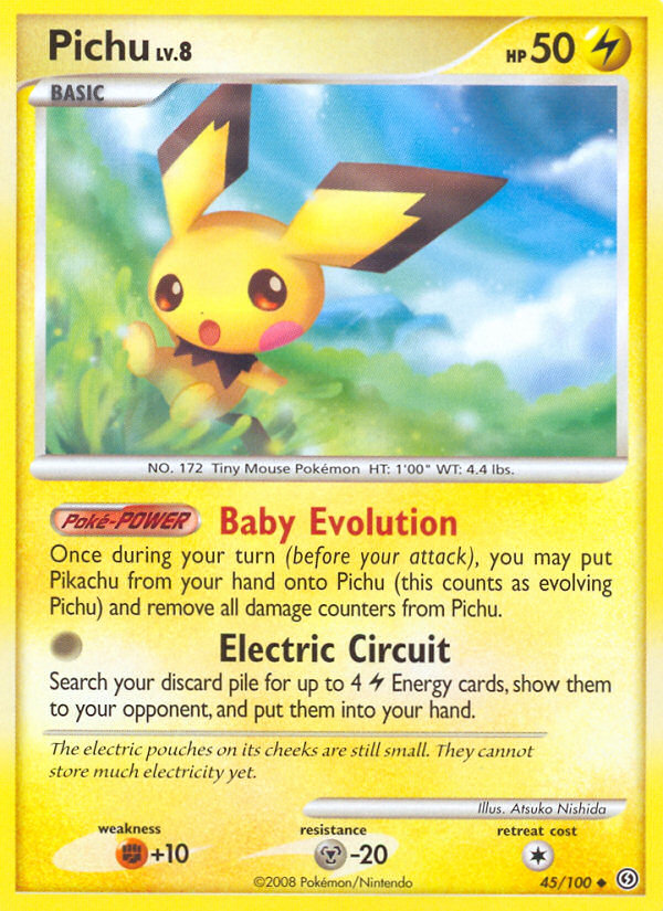 Pichu 45 Uncommon card from Stormfront