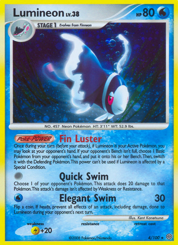 Lumineon 4/100 Rare Holo card from Stormfront