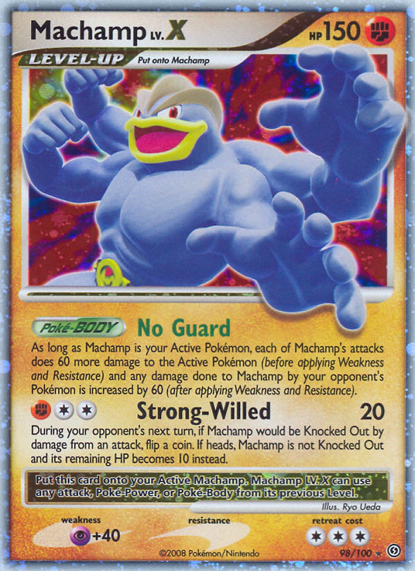 Machamp LV.X 98 Rare Holo LV.X card from Stormfront