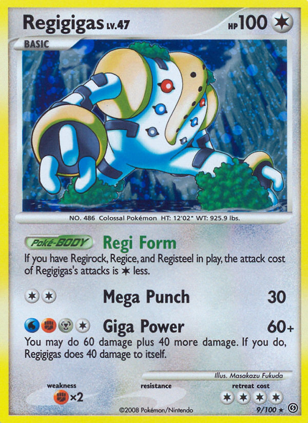 Regigigas 9 Rare Holo card from Stormfront