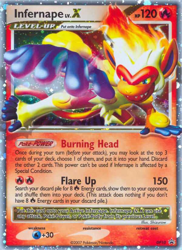 Infernape LV.X DP10/56 Promo card from DP Black Star Promos