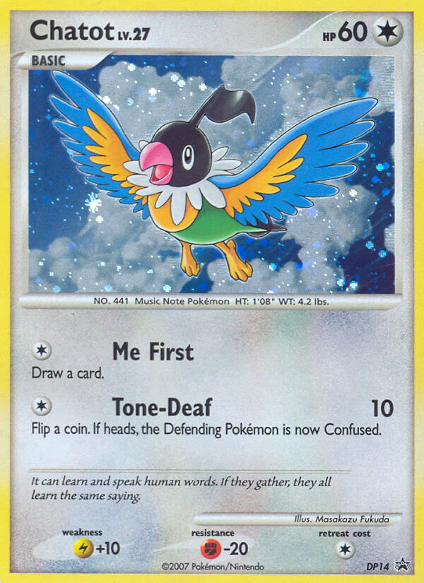 Chatot DP14 Promo card from DP Black Star Promos