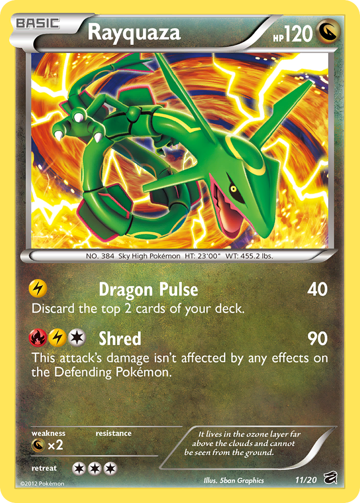 Rayquaza 11/20 Rare Holo card from Dragon Vault