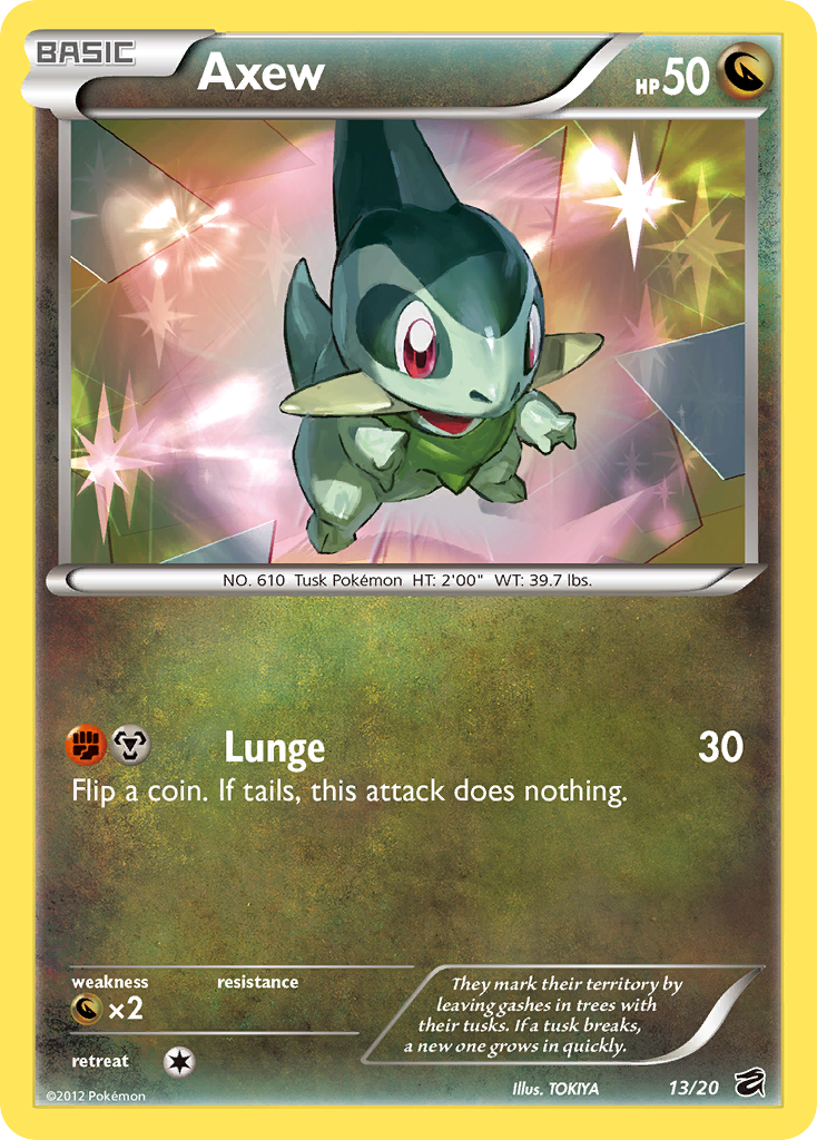 Axew 13 Rare Holo card from Dragon Vault
