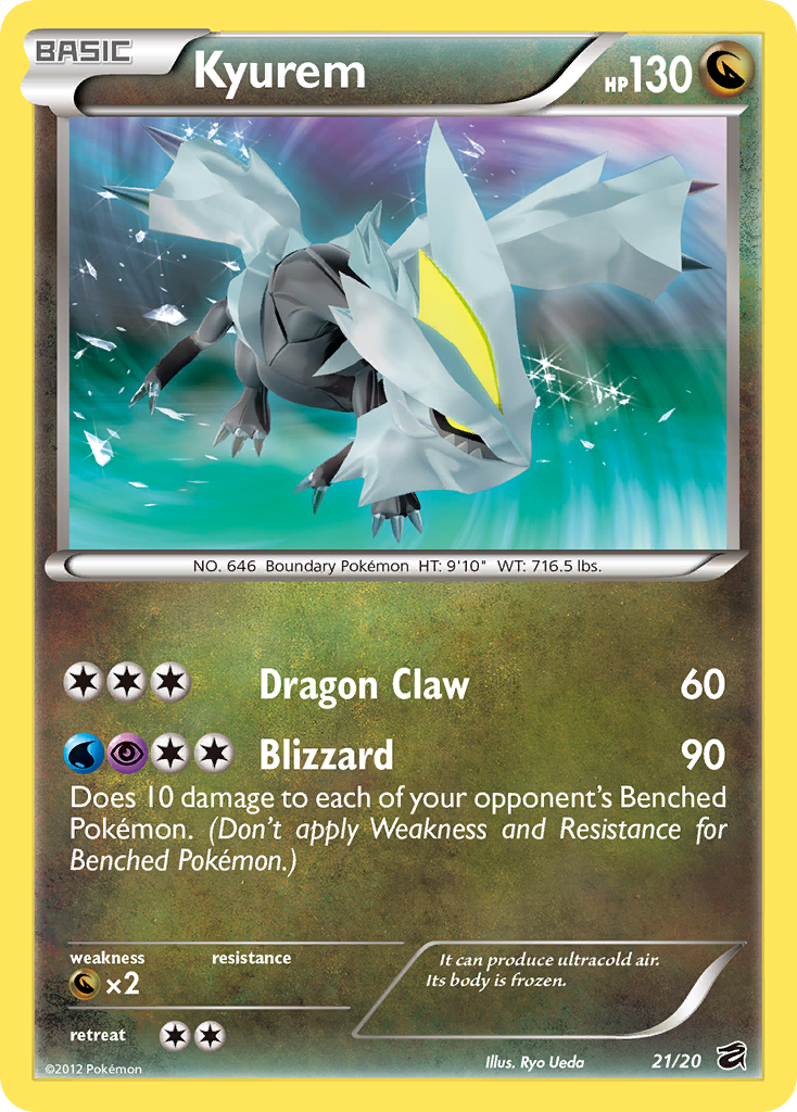 Kyurem 21/20 Pokemon card from Dragon Vault