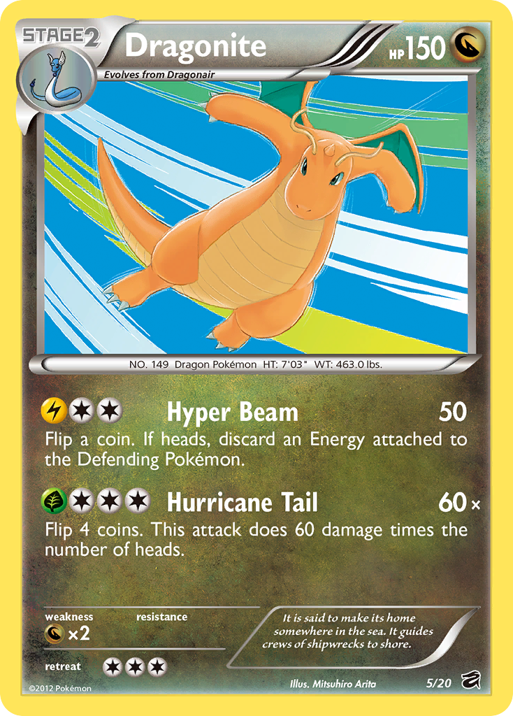 Dragonite 5 Rare Holo card from Dragon Vault