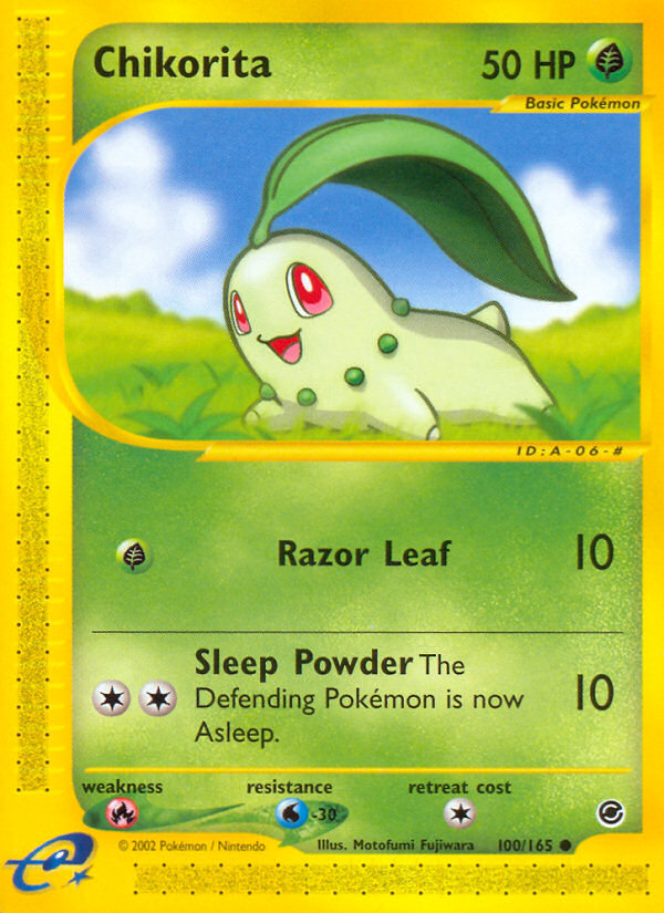Chikorita 100 Common card from Expedition Base Set