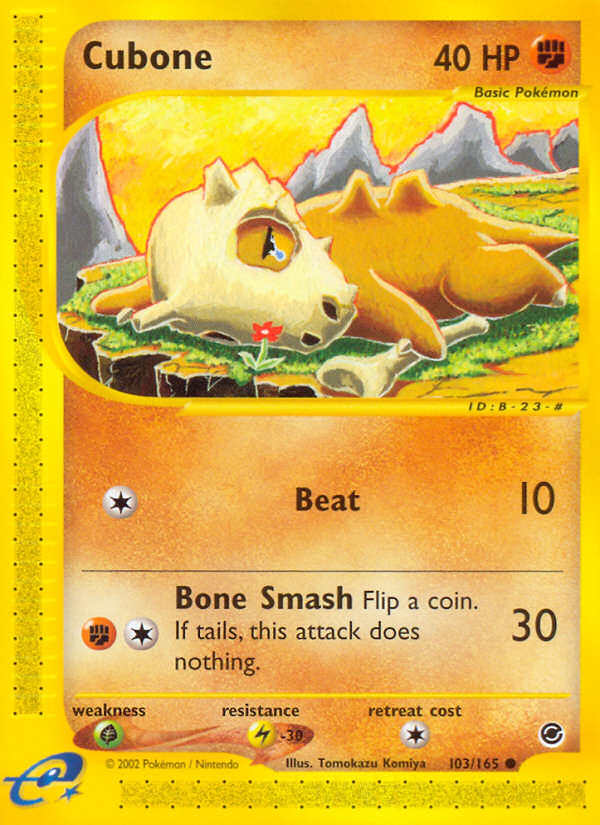 Cubone 103 Common card from Expedition Base Set