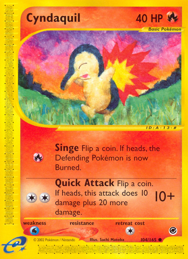 Cyndaquil 104 Common card from Expedition Base Set