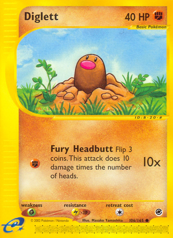 Diglett 106 Common card from Expedition Base Set