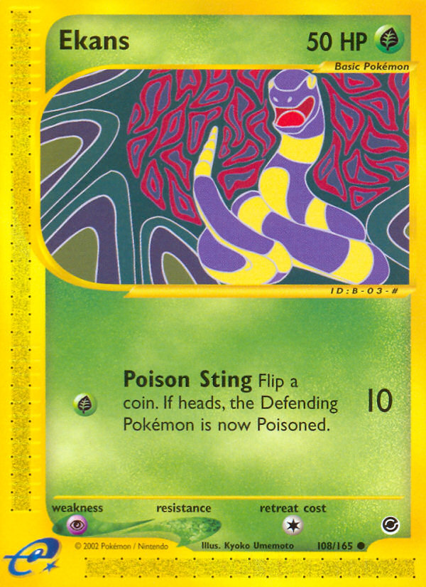 Ekans 108 Common card from Expedition Base Set