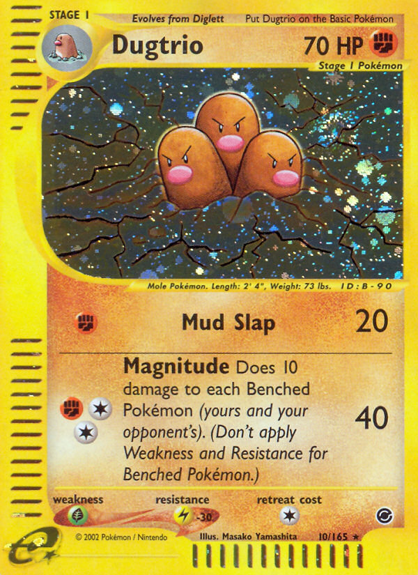 Dugtrio 10 Rare Holo card from Expedition Base Set