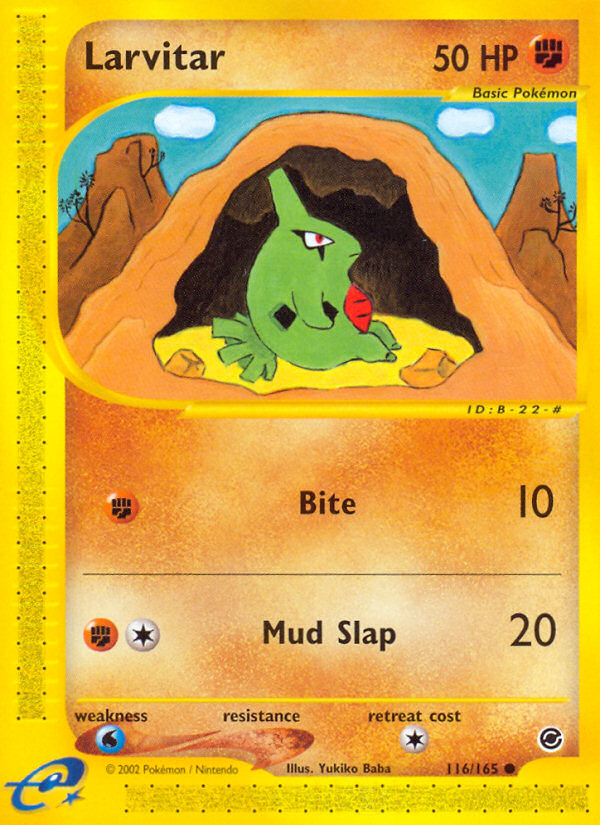 Larvitar 116 Common card from Expedition Base Set
