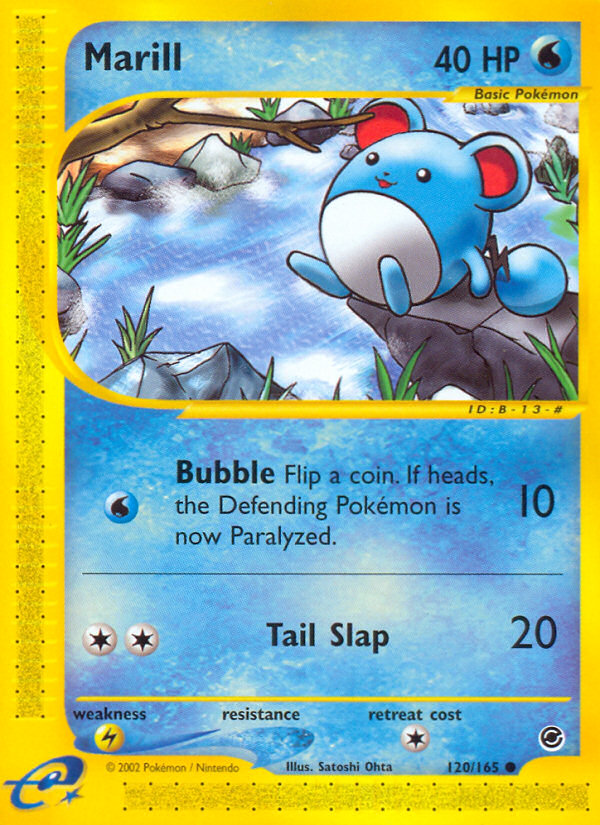 Marill 120 Common card from Expedition Base Set