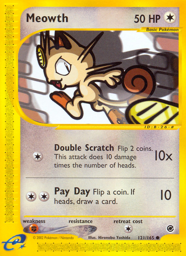 Meowth 121 Common card from Expedition Base Set