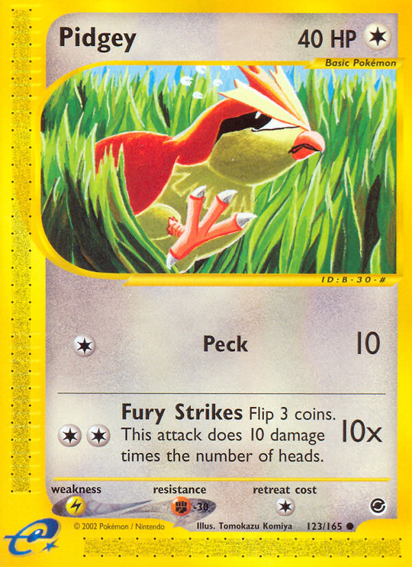 Pidgey 123 Common card from Expedition Base Set