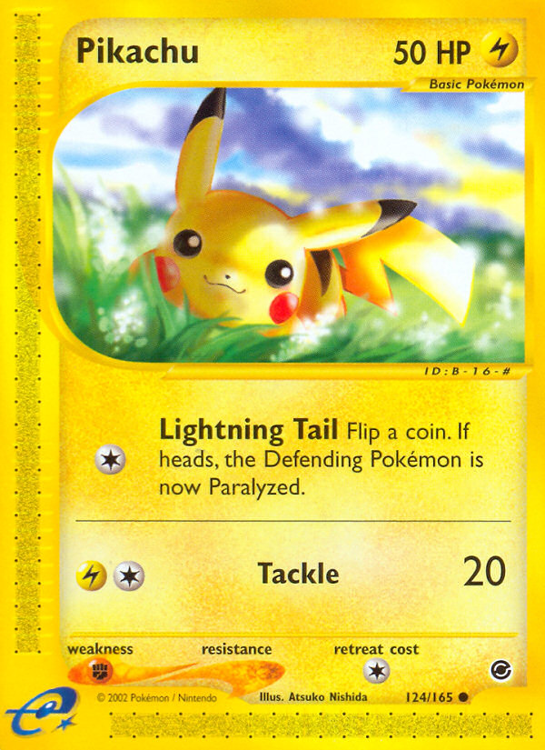 Pikachu 124 Common card from Expedition Base Set