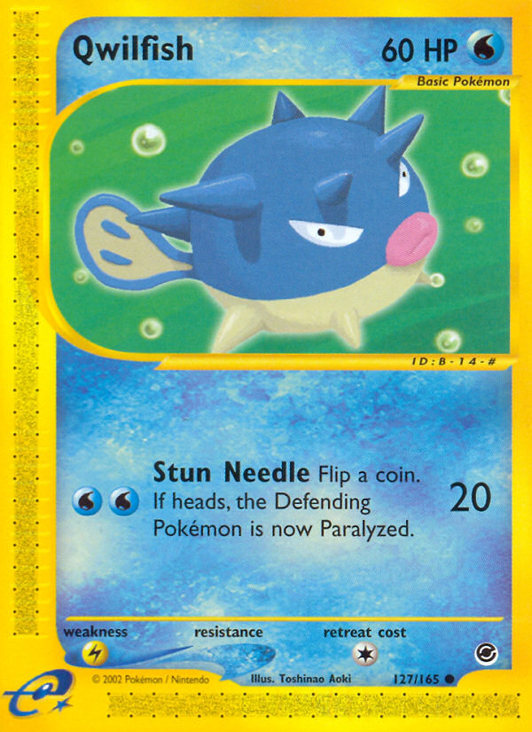 Qwilfish 127 Common card from Expedition Base Set