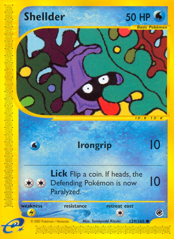 Shellder 129/165 Common card from Expedition Base Set