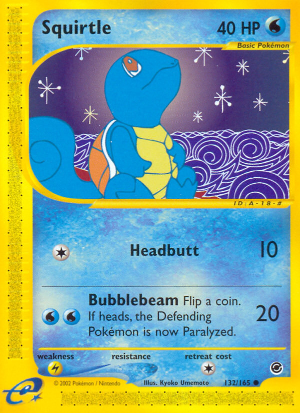 Squirtle 132 Common card from Expedition Base Set