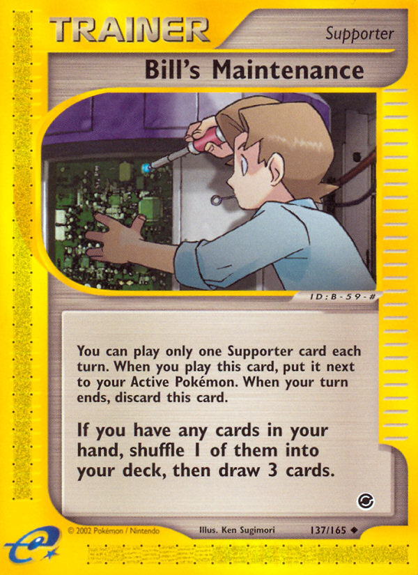 Bill's Maintenance 137 Uncommon card from Expedition Base Set