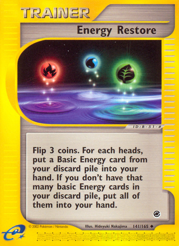 Energy Restore 141 Uncommon card from Expedition Base Set