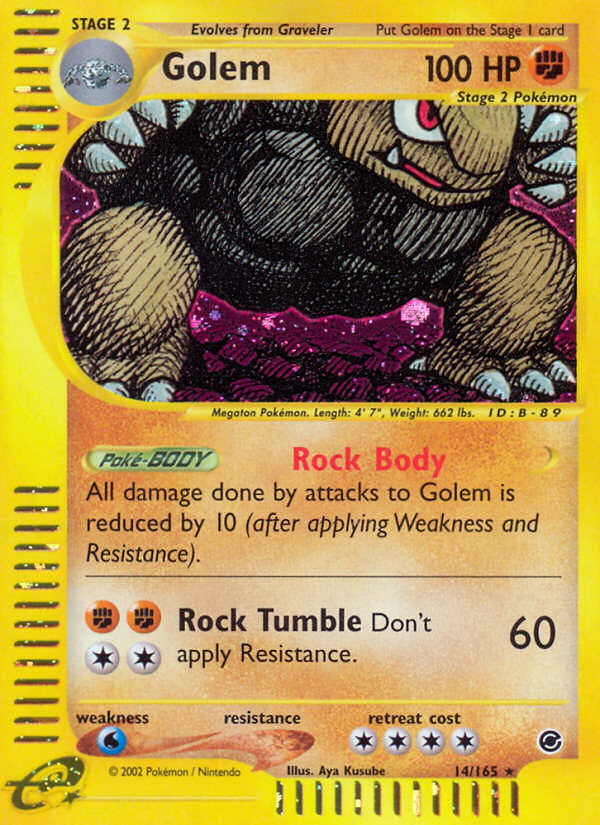 Golem 14 Rare Holo card from Expedition Base Set