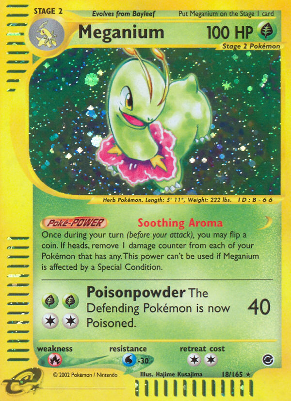 Meganium 18 Rare Holo card from Expedition Base Set